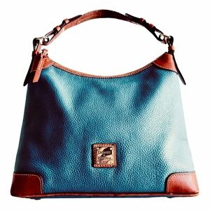 EUC Dooney & Burke Teal Pebble Leather Hobo